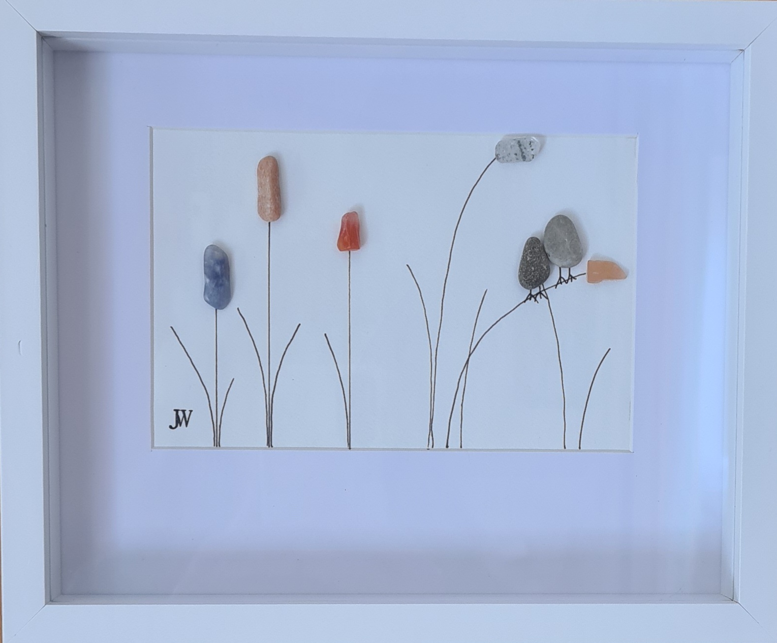 Vögel in Blumenwiese